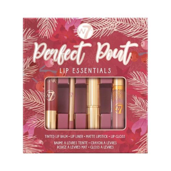W7 Perfect Pout Lip Essentials - Tinted Lip Balm - Lip Liner - Matte Lipstick - Lip Gloss