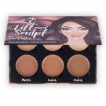 W7 Lift & Sculpt Cream Contour Kit - Concealing, Highlighting & Contouring Makeup Palette - Step-by-Step Instructions Included