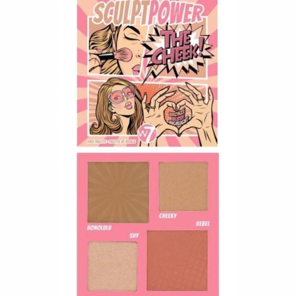 W7 Sculpt Power Face Palette - 4-in-1 Blush, Bronze & Highlight Palette