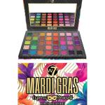 W7 Mardi Gras Pressed Pigment Palette - 40 High Impact Party Colours - Flawless Long-Lasting Bold Makeup