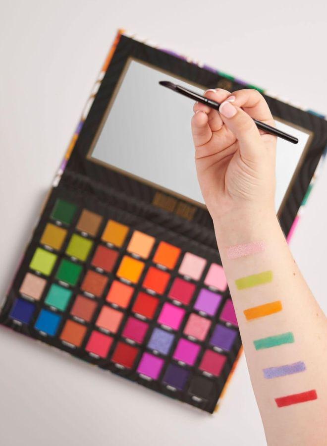 W7 Mardi Gras Pressed Pigment Palette - 40 High Impact Party Colours - Flawless Long-Lasting Bold Makeup