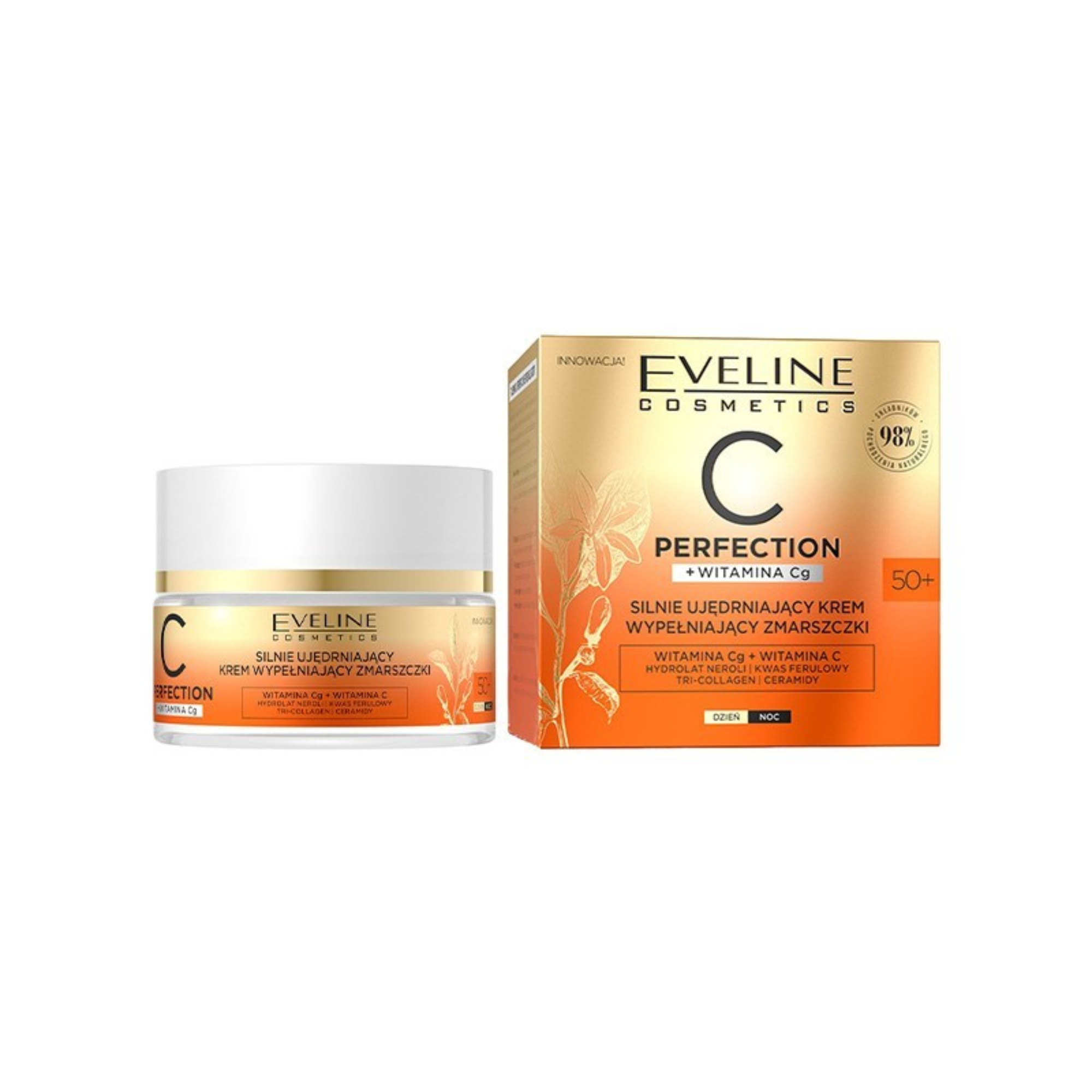 Eveline C Sensation Vit C 3in1 Revitalizing Anti-Wrinkle Day & Night Cream 50+ Perfection 50ml