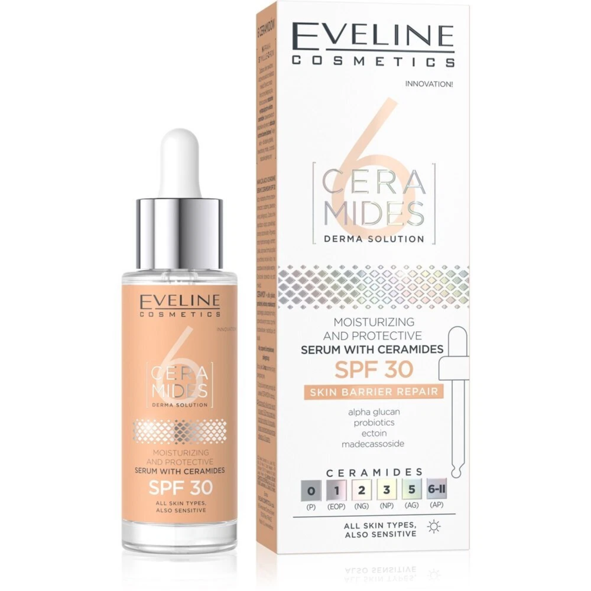 Eveline 6 Ceramides Moisturizing and Protective Serum Spf30 30ml