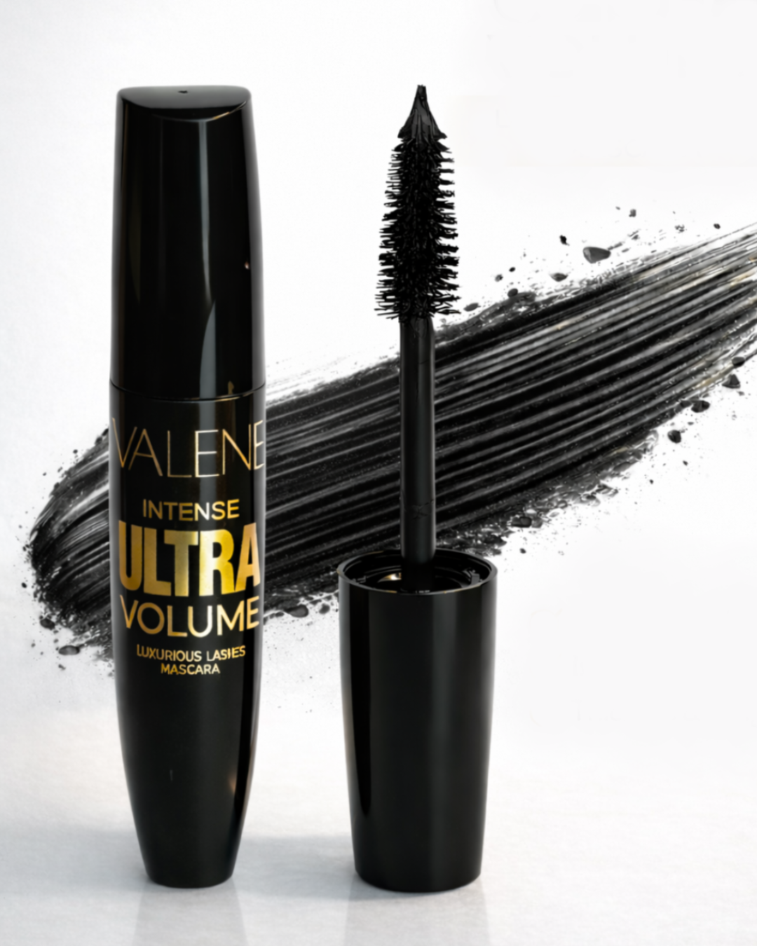 VALENE Intense Ultra Volume Mascara, Blackest Black – Volumizing & Lengthening Mascara, Clump-Free Formula for Thicker, Longer, Luxurious Lashes